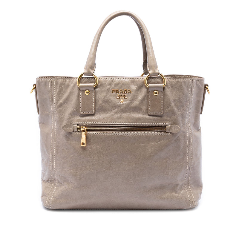 Vitello Shine Front Pocket Convertible Tote