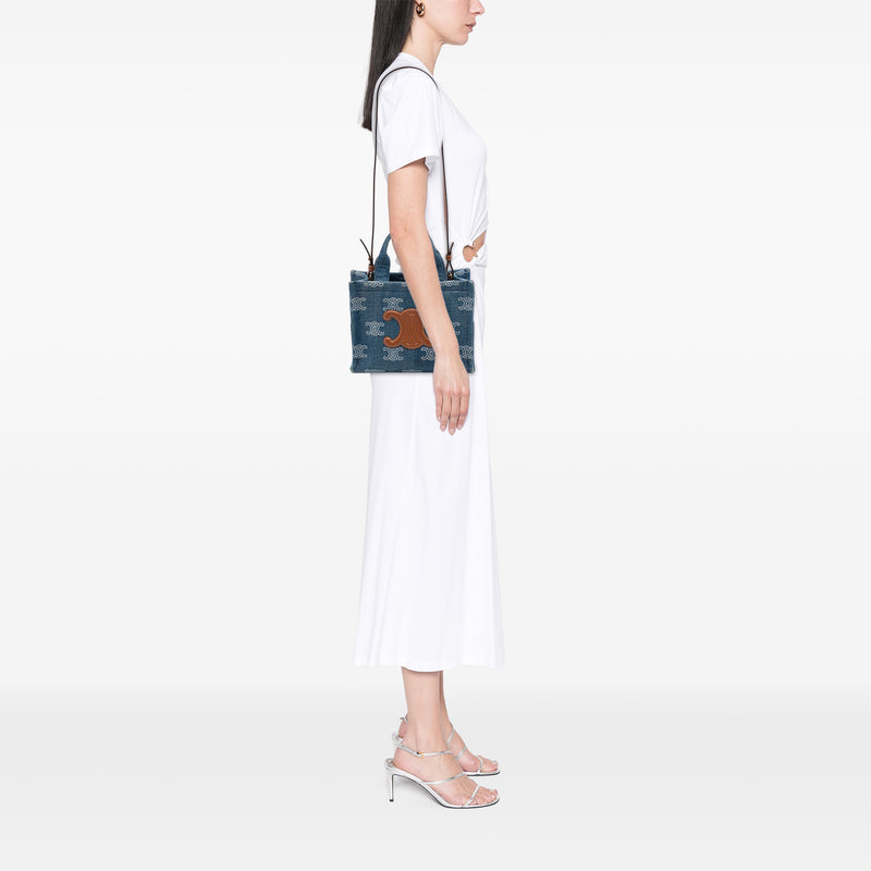 Small Denim Triomphe Cabas Thais Tote - Image 6