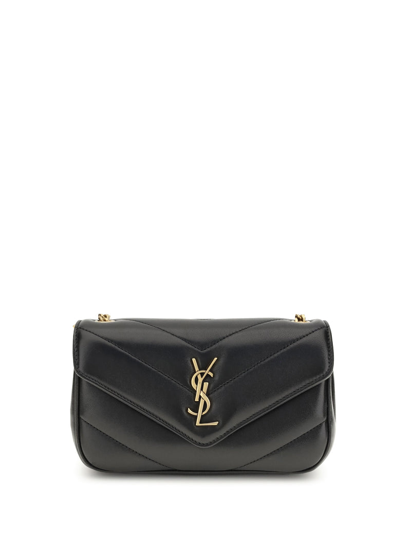 Saint Laurent Lou Shoulder Bag — Black Lambskin