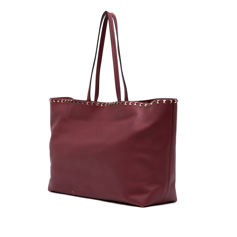 Large Grained Calfskin Rockstud Shopper Tote - Image 2