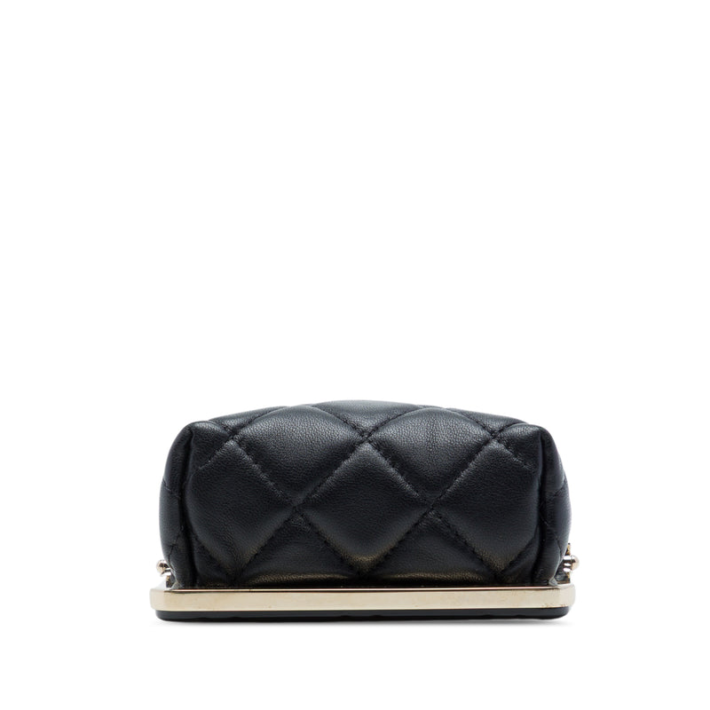 CC Quilted Acrylic and Lambskin Evening Clutch With Chain - Image 3