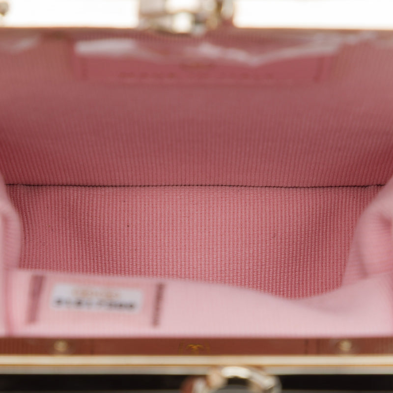 CC Quilted Acrylic and Lambskin Evening Clutch With Chain - Image 4