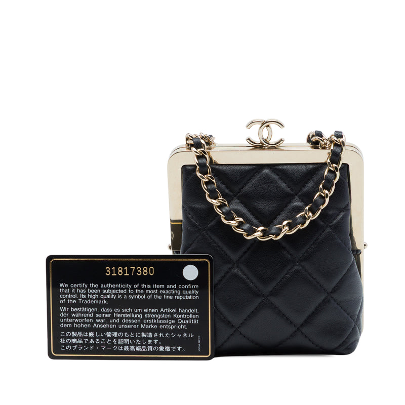 CC Quilted Acrylic and Lambskin Evening Clutch With Chain - Image 7