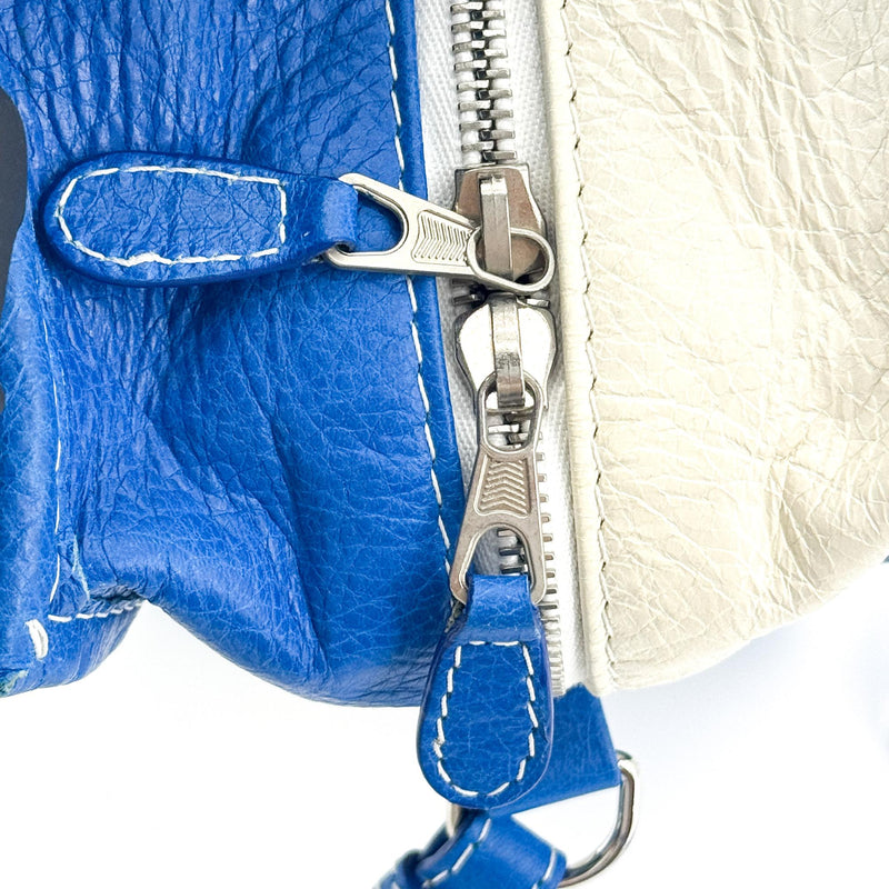 Balenciaga Bazar Striped Leather Blue Bag