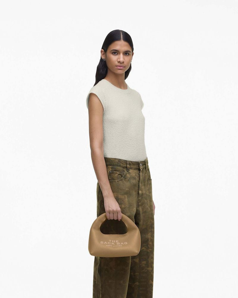 Marc Jacobs Mini Sack Shoulder Bag — Beige Cow Leather