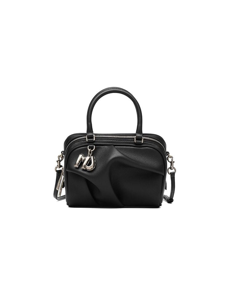 Marc Jacobs Micro Bauletto Crossbody Bag — Black Calf Leather