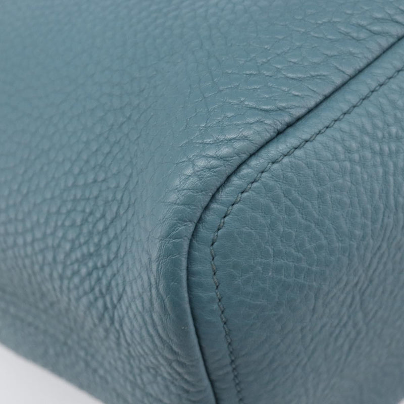 Prada Rolled Hobo Vitello Daino Blue Leather