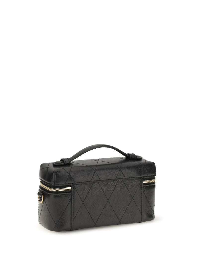 Tory Burch Charlie Beauty Case — Black Calf Leather Bos Taurus Bag
