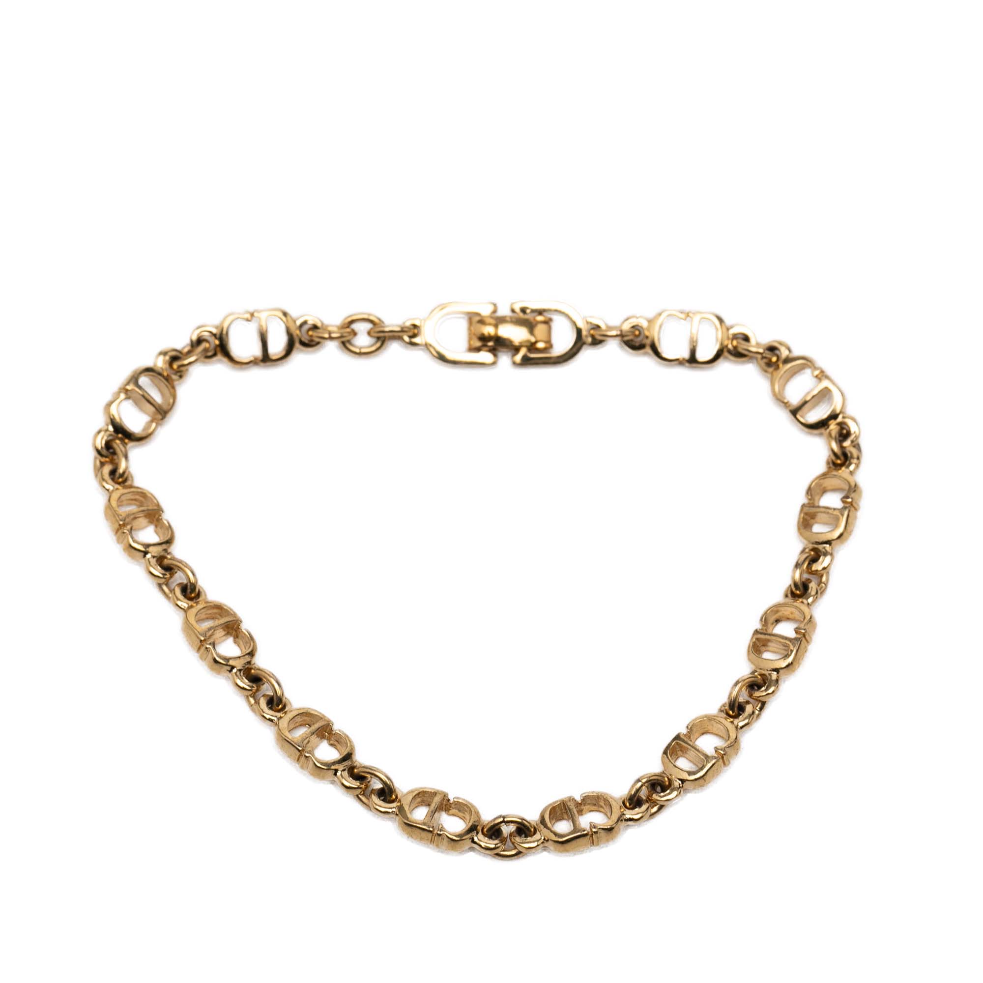 Gold Plated CD Logo Chain Link Bracelet - Image 1