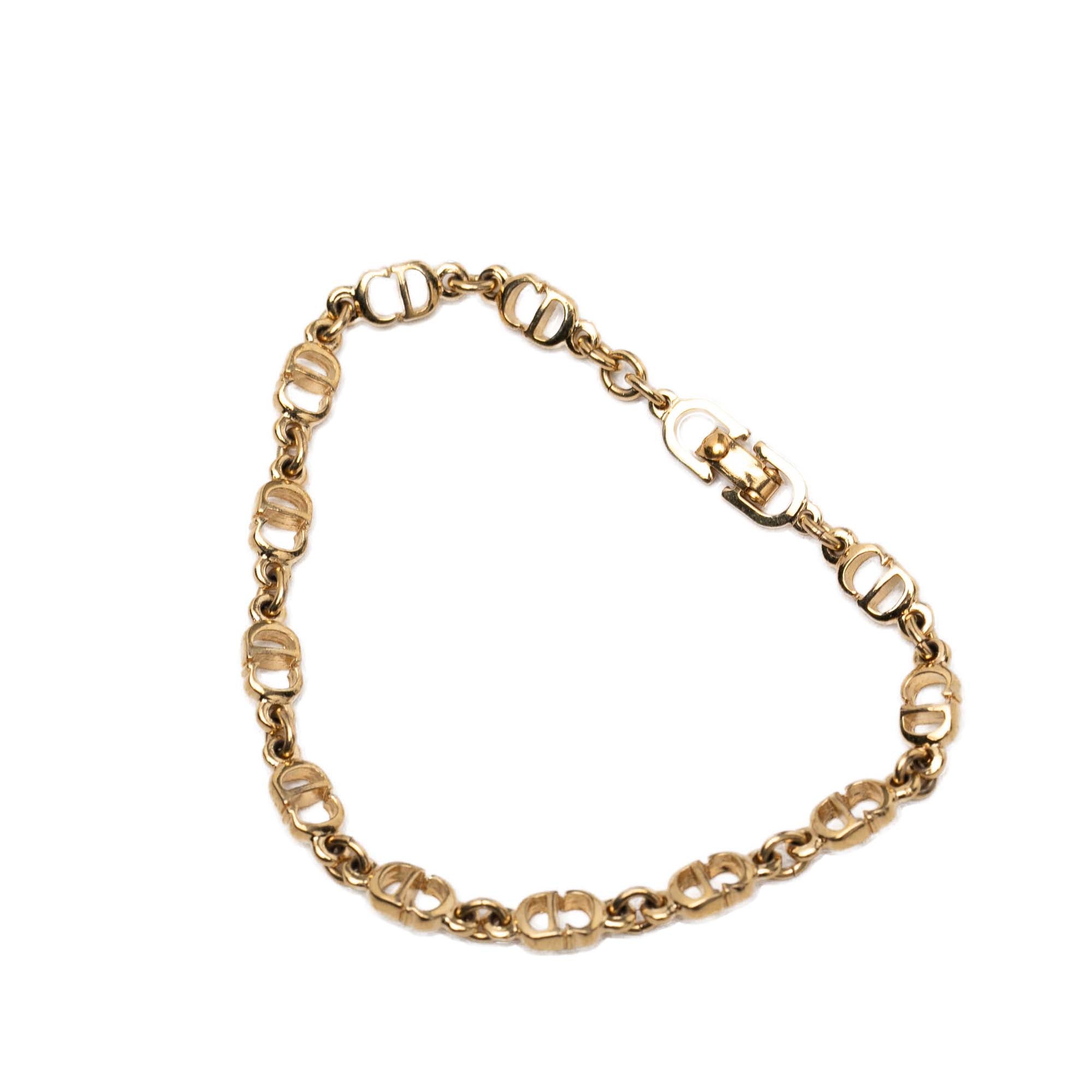 Gold Plated CD Logo Chain Link Bracelet - Image 2