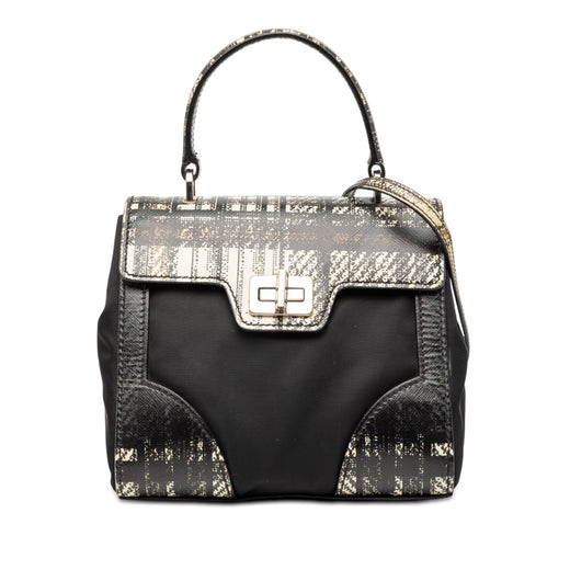 Tartan Saffiano Trimmed Tessuto Satchel - Image 1
