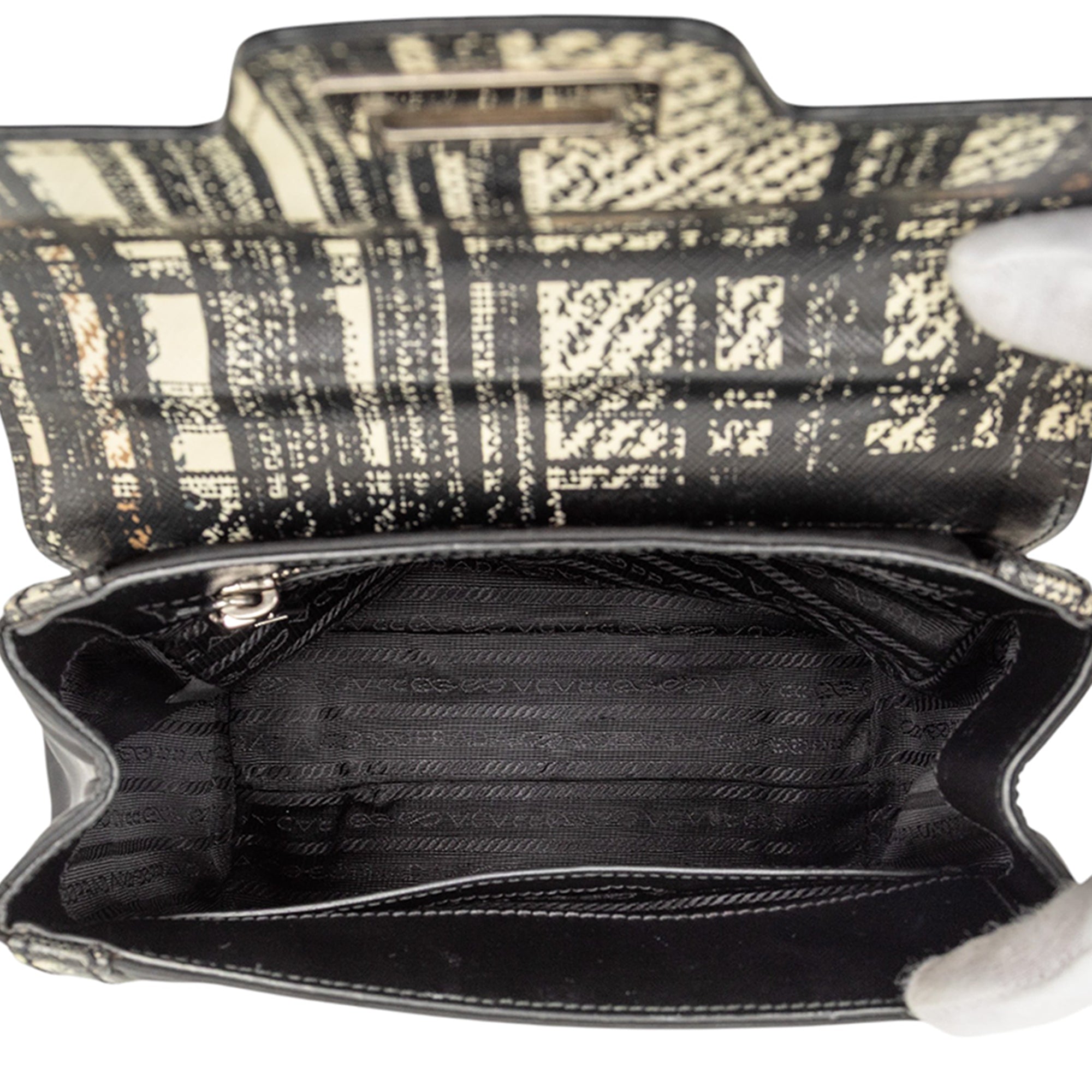 Tartan Saffiano Trimmed Tessuto Satchel - Image 4