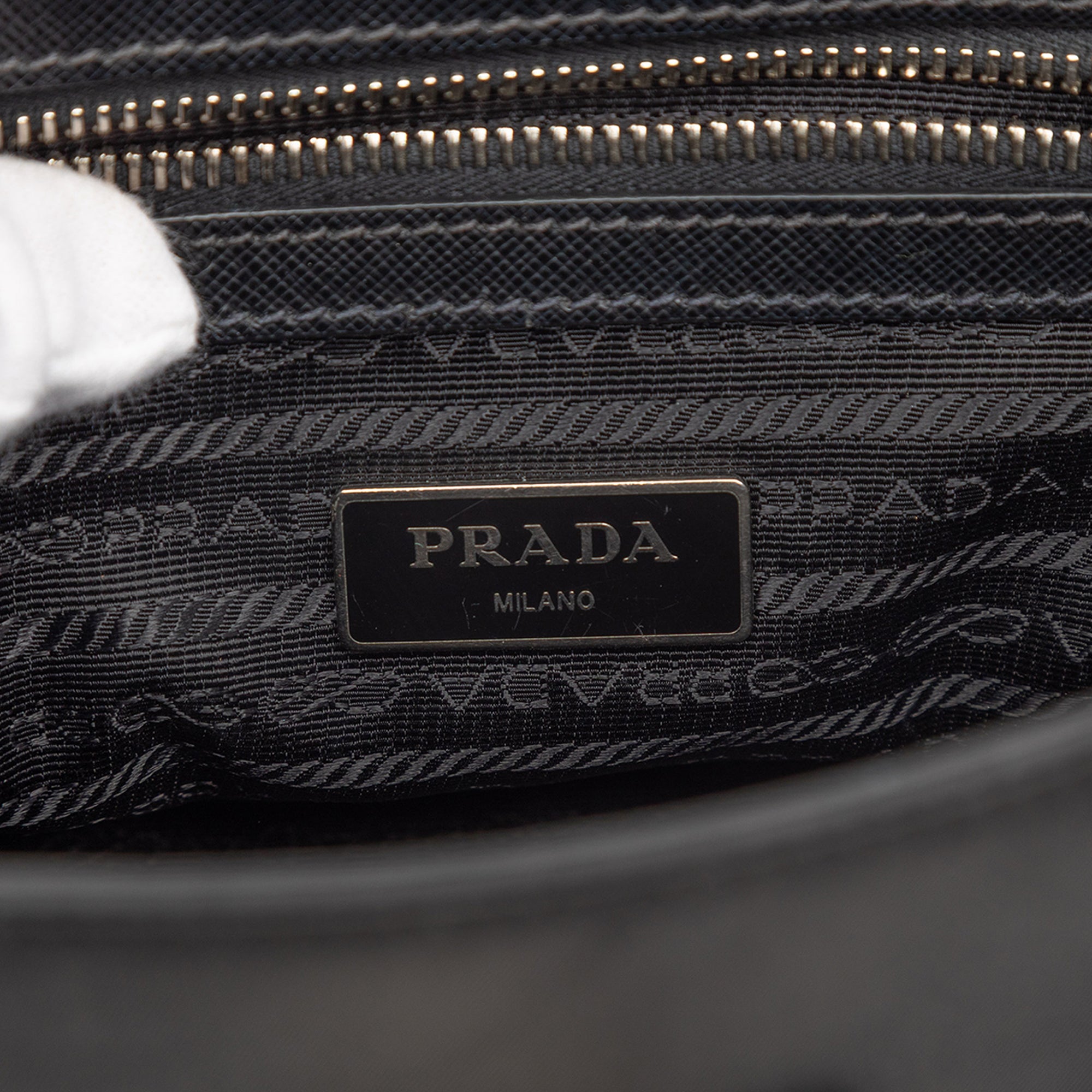 Tartan Saffiano Trimmed Tessuto Satchel - Image 5