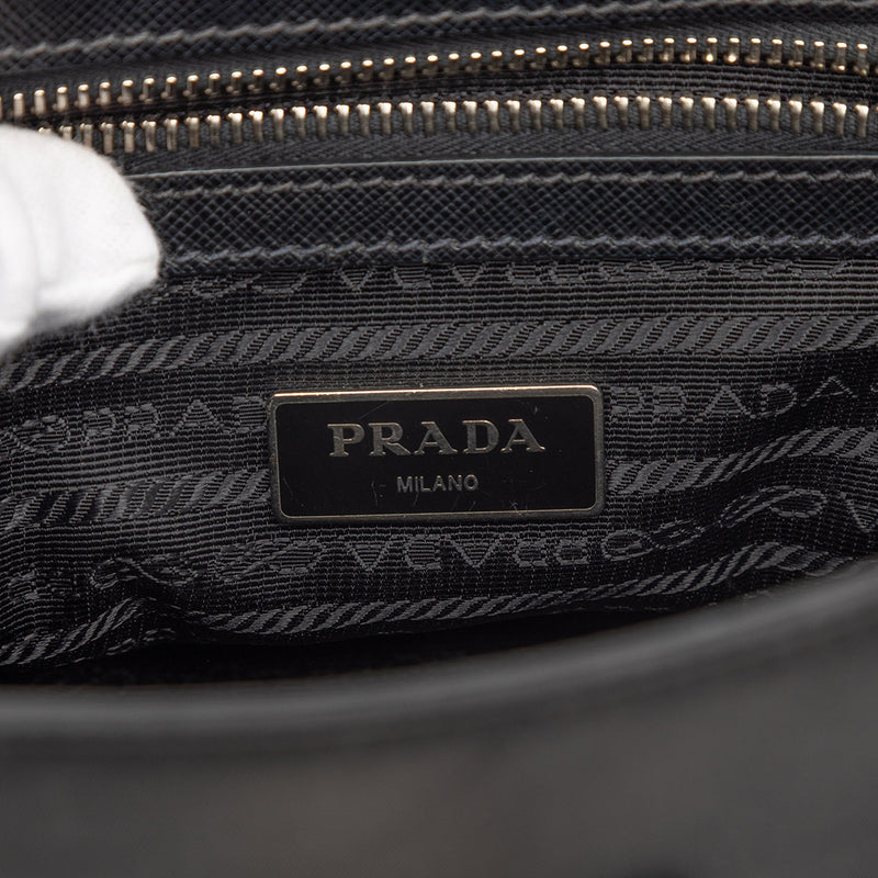 Tartan Saffiano Trimmed Tessuto Satchel - Image 5