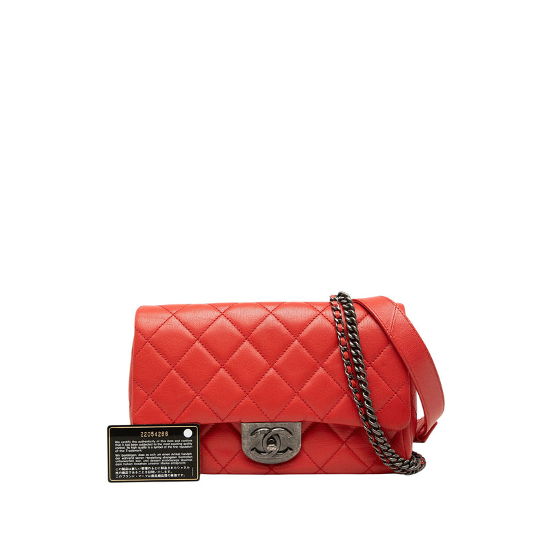 Small Quilted Goatskin Double Carry Waist Chain Flap - Image 8
