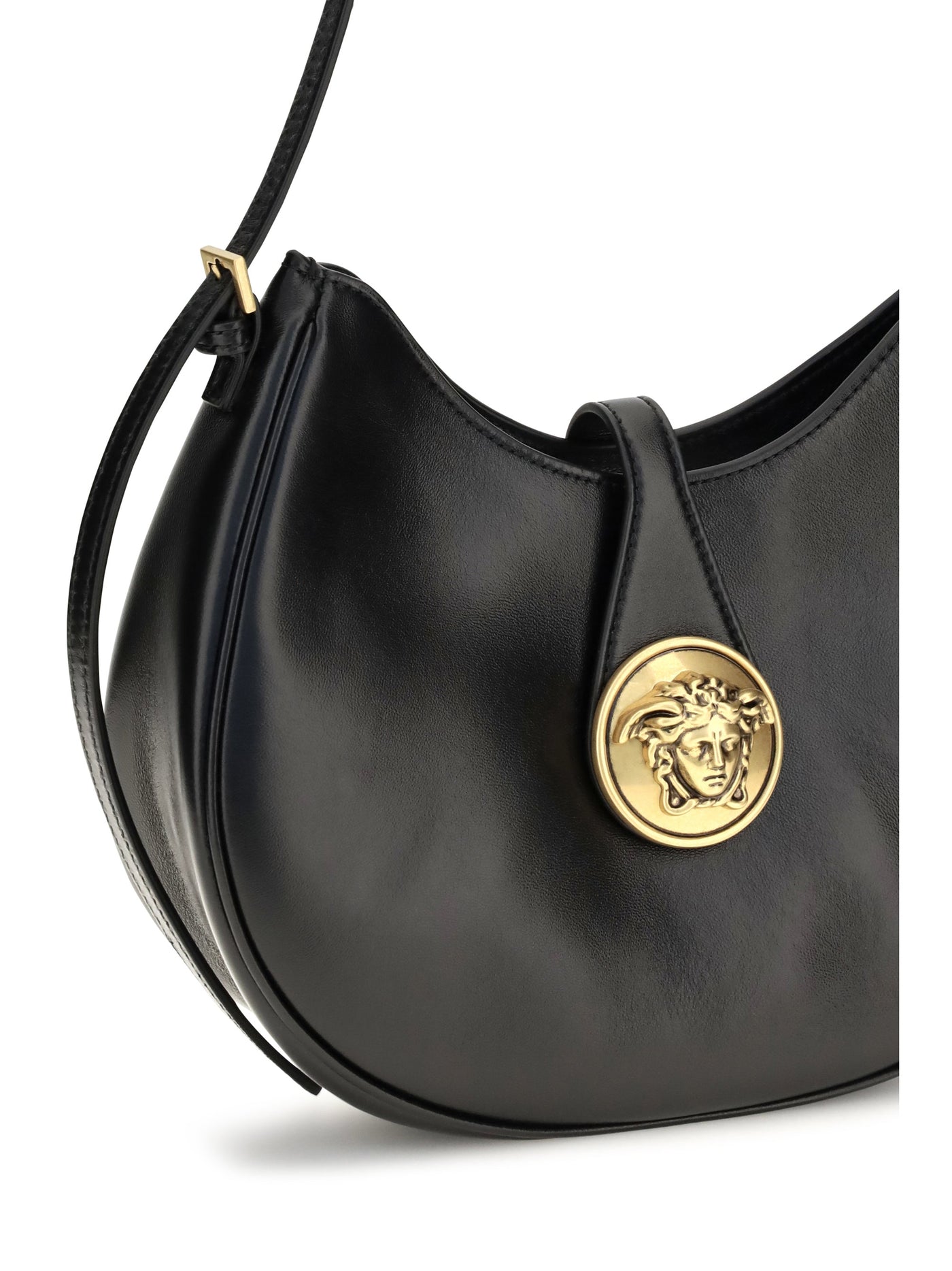 Versace Emblème Hobo Bag — Black Calf Leather