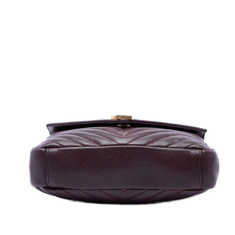 Medium Chevron Sheepskin Monogram College Satchel - Image 3