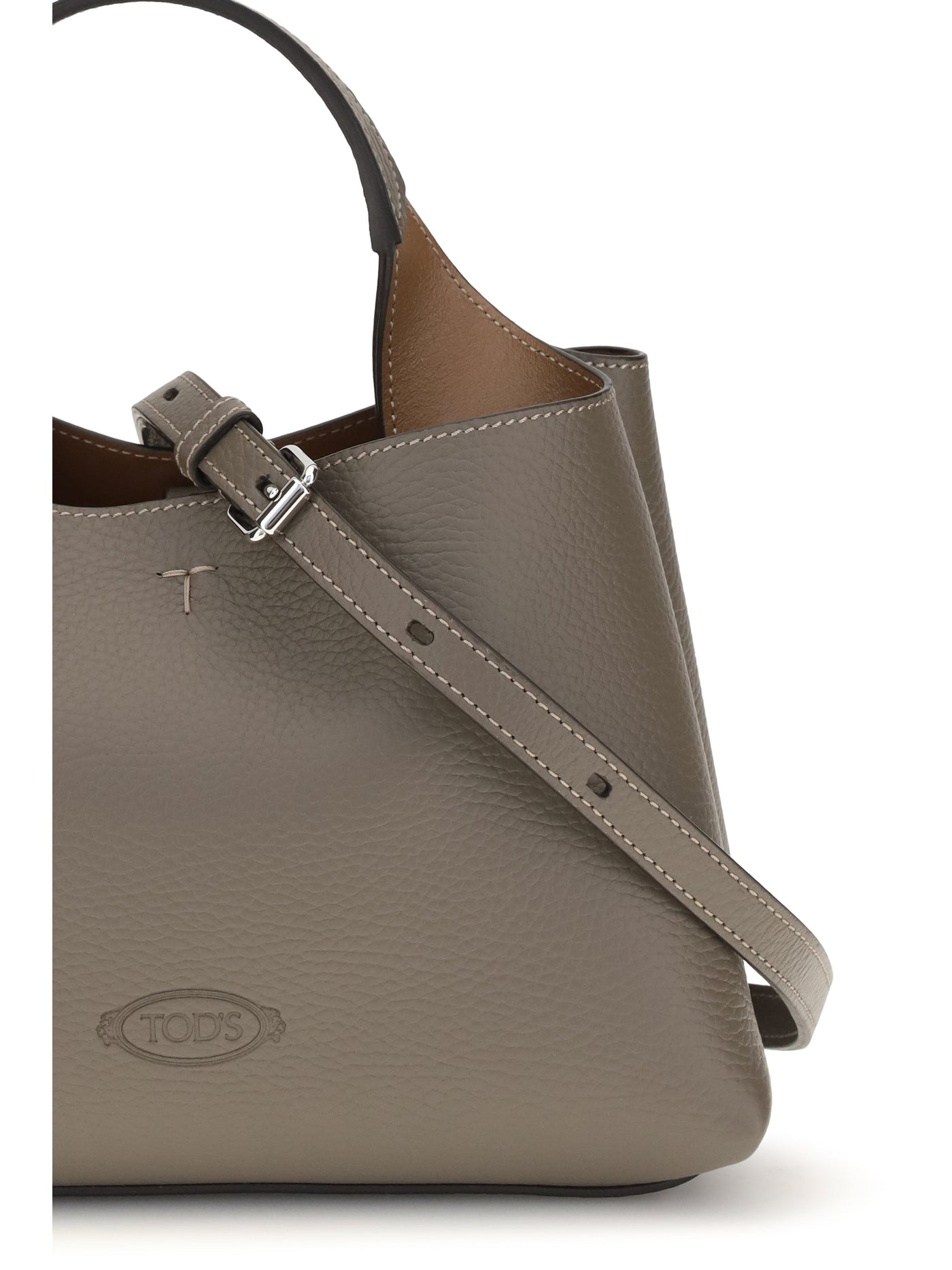 Tods Shoulder Bag — Beige Calf Leather