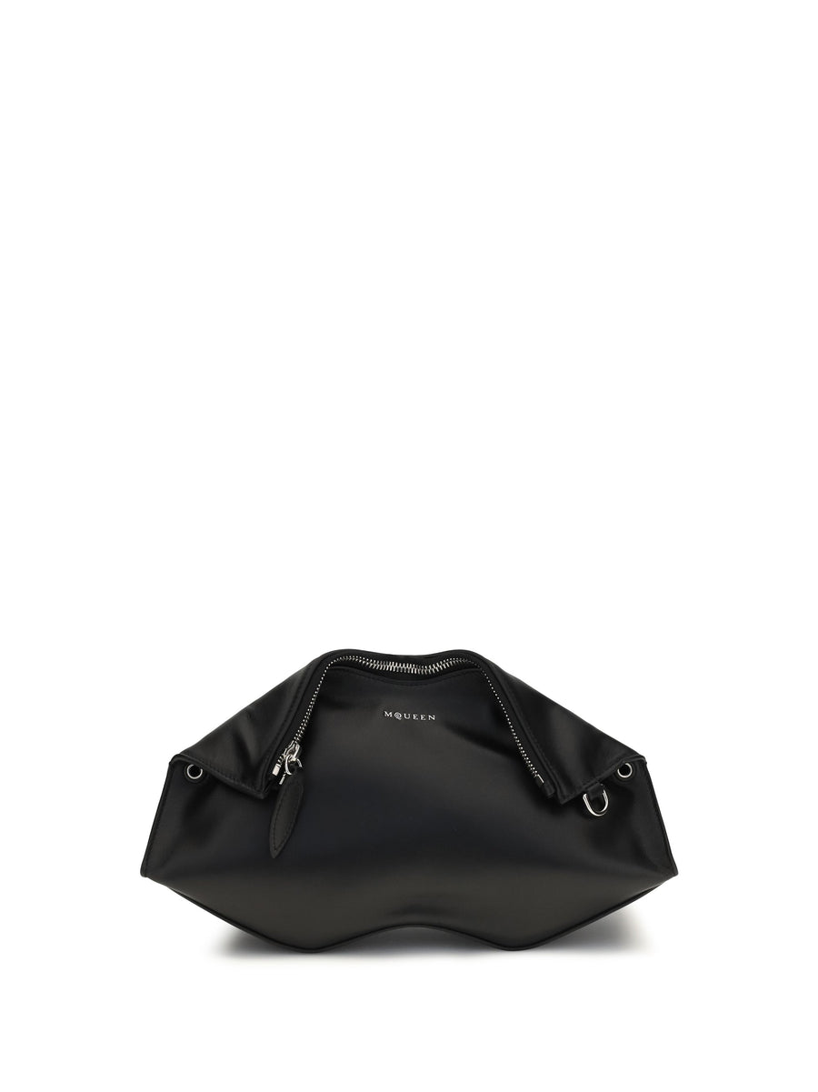 Alexander Mcqueen Manta Clutch — Black Calf Leather Bos Taurus