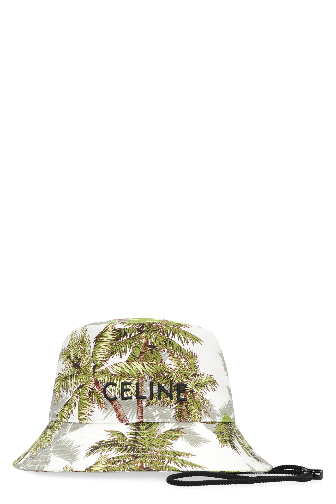 Celine 2au0k380y Palm-Print Cotton Bucket Hat — White