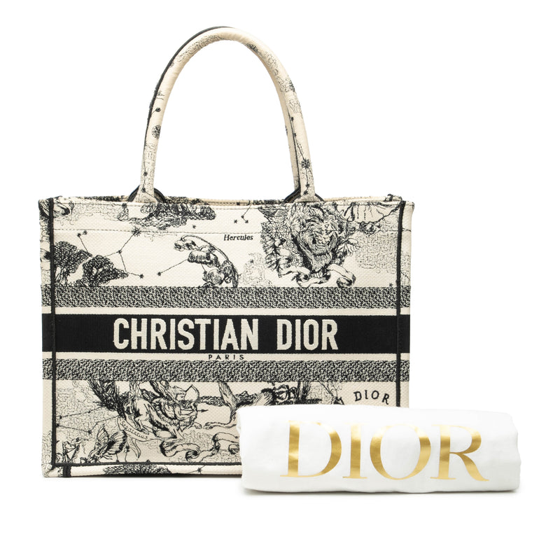 Medium Canvas Embroidered Zodiac Toile De Jouy Book Tote - Image 8