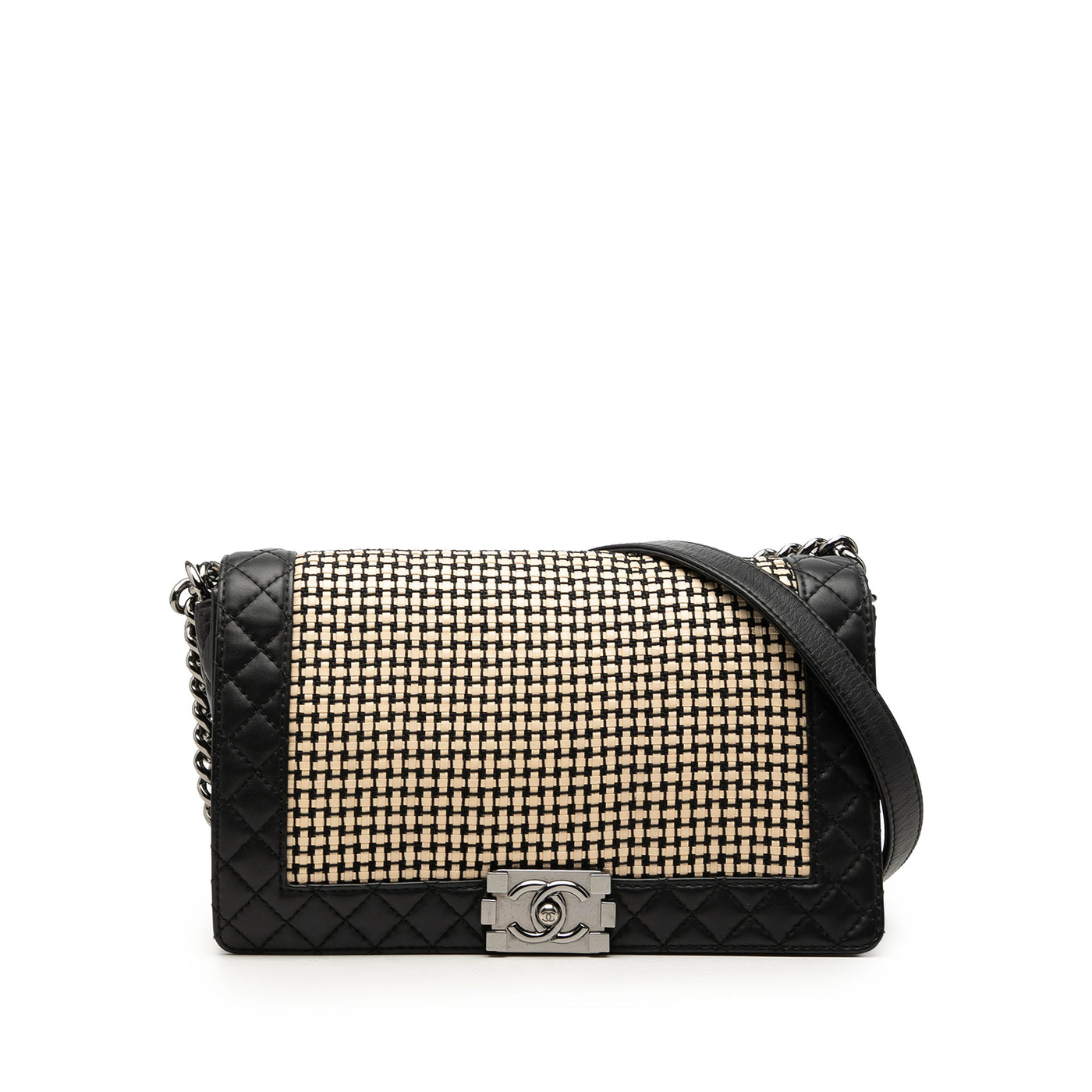 Medium Woven Calfskin Boy Reverso Flap - Image 1