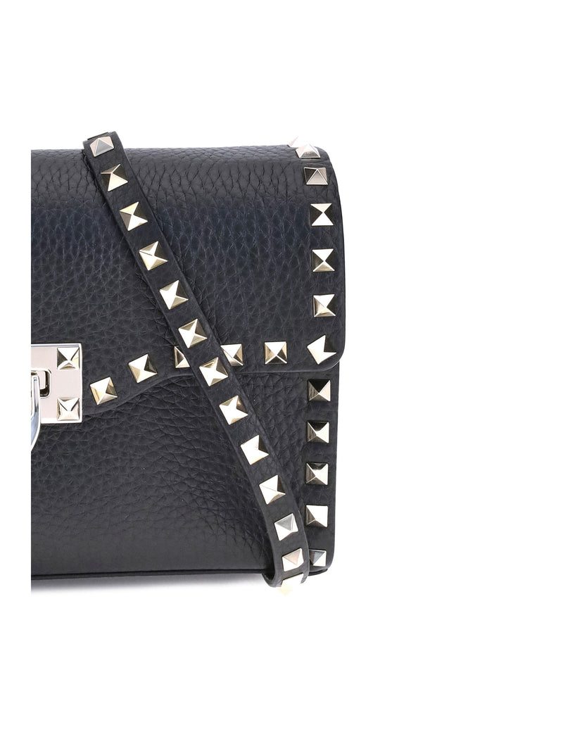 Valentino Garavani Shoulder Bag — Black Calf Leather Bos Taurus