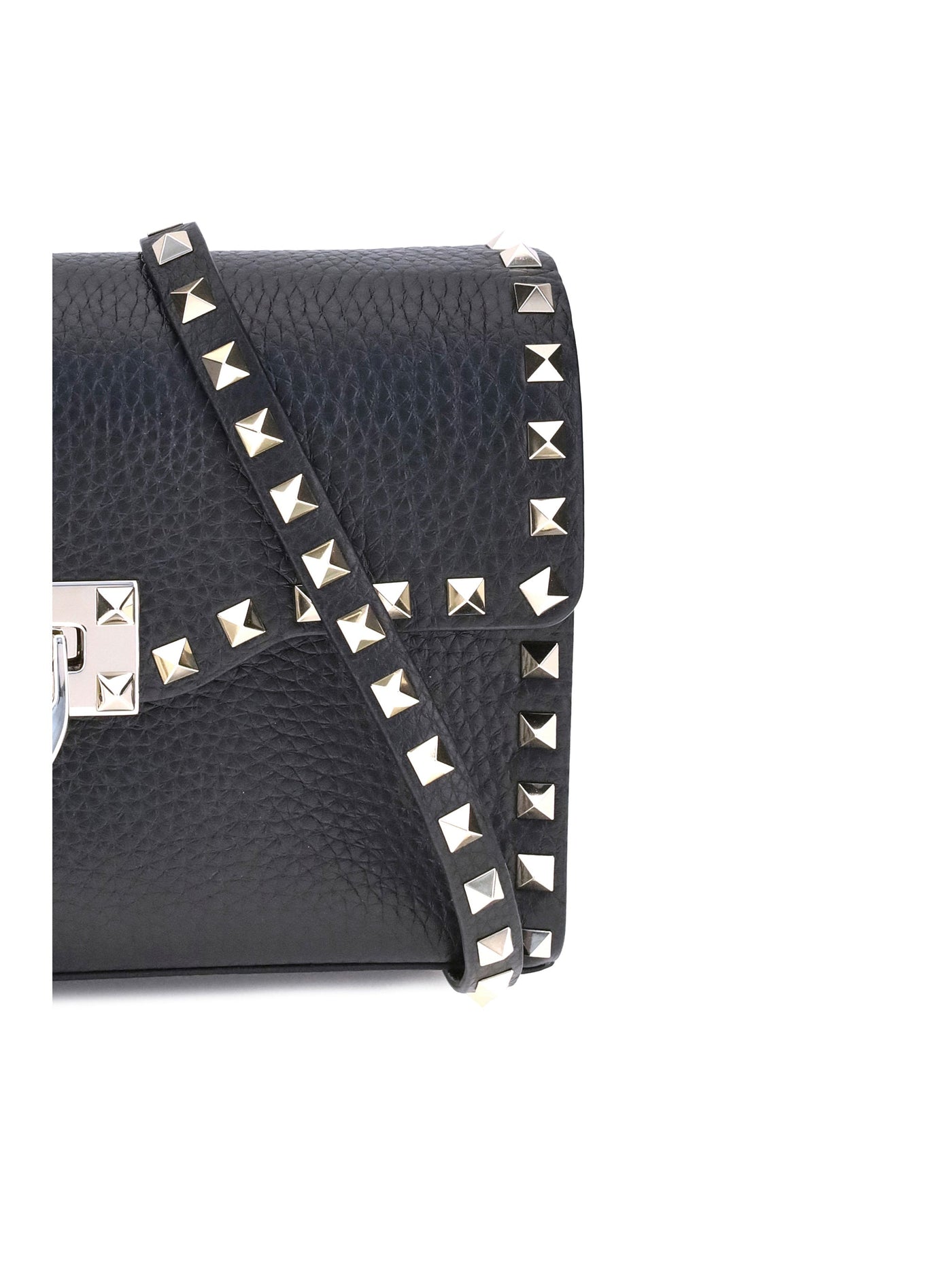 Valentino Garavani Shoulder Bag — Black Calf Leather