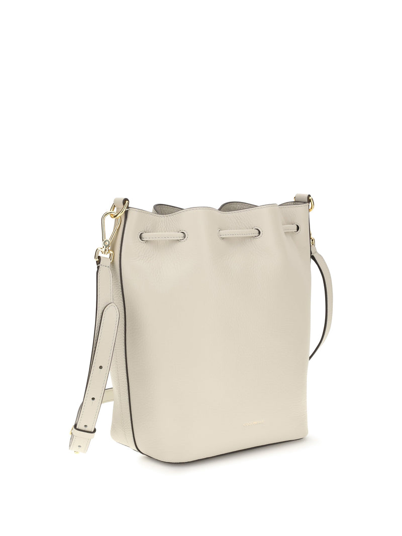 Coccinelle Beat Generation Bucket Bag — Beige Calf Leather Bos Taurus