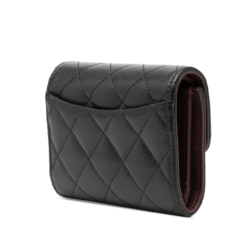 CC Quilted Caviar Trifold Wallet - Image 2