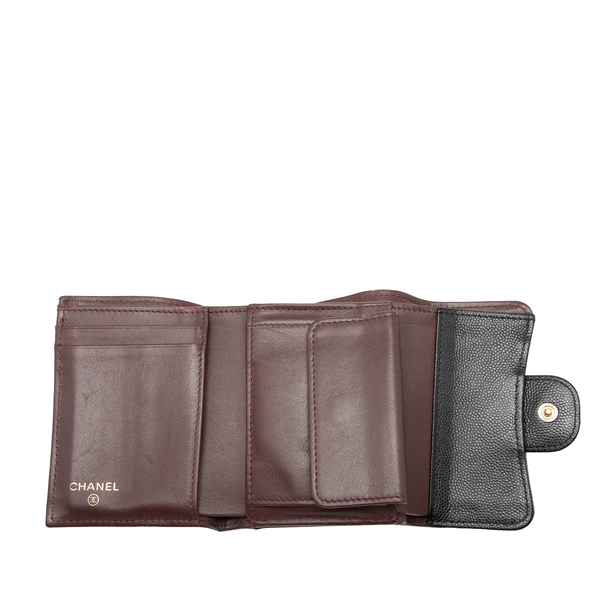 CC Quilted Caviar Trifold Wallet - Image 4