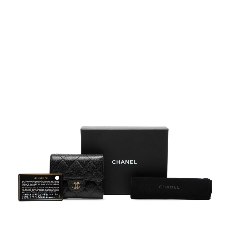 CC Quilted Caviar Trifold Wallet - Image 8
