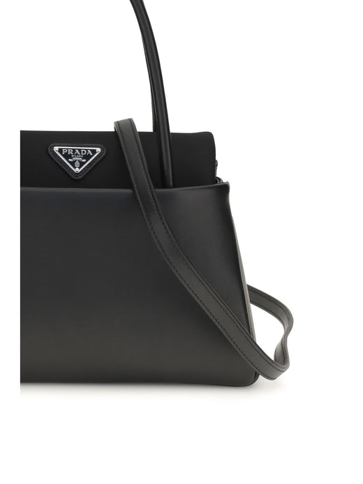 Prada Calfskin Leather Top Handle Bag — Black Calf
