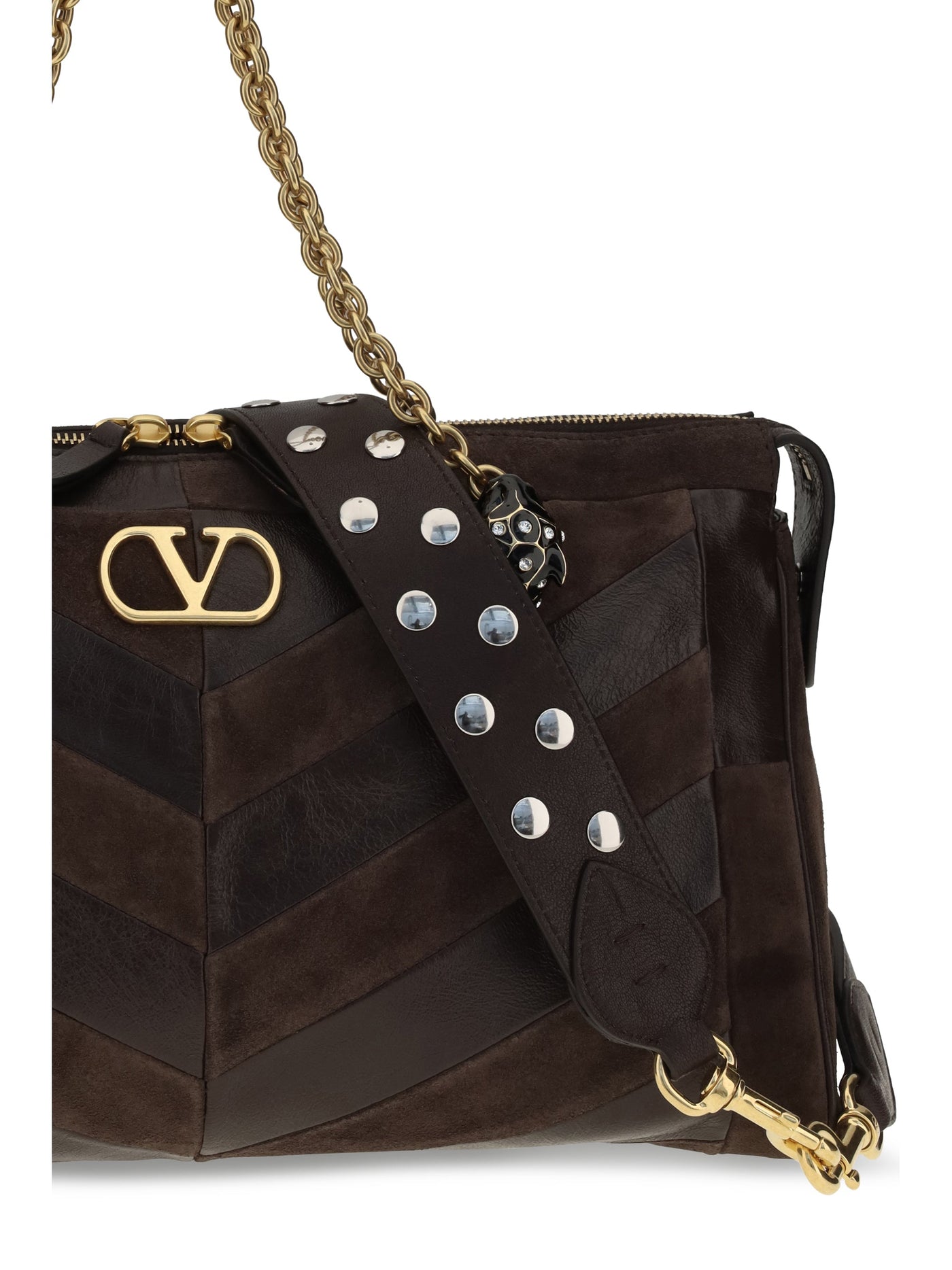 Valentino Garavani Shoulder Bag — Brown Calf Leather