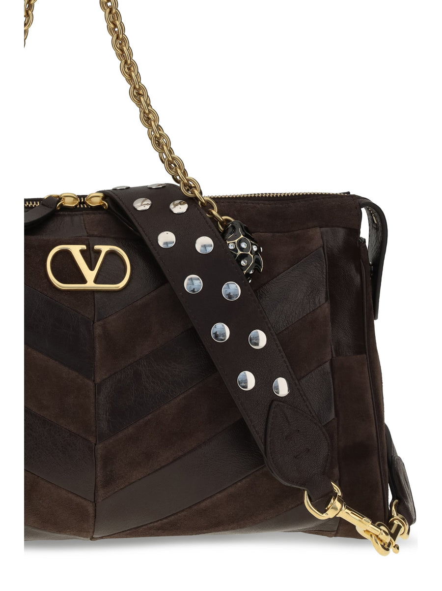 Valentino Garavani Shoulder Bag — Brown Calf Leather