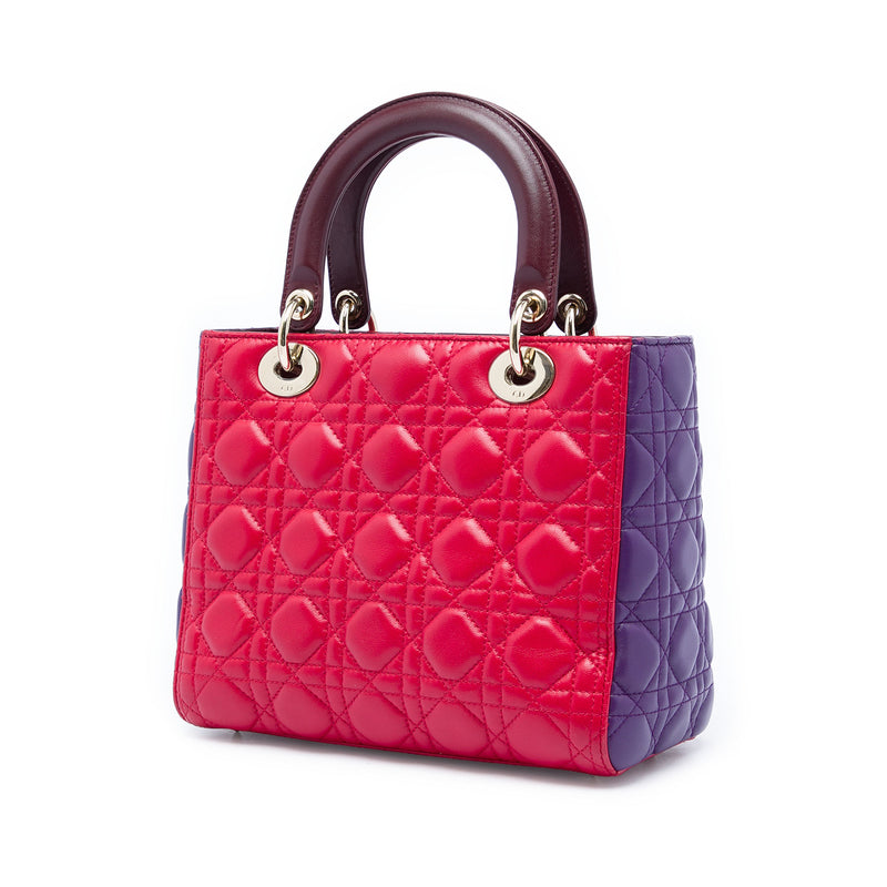 Medium Tricolor Lambskin Cannage Lady Dior - Image 2