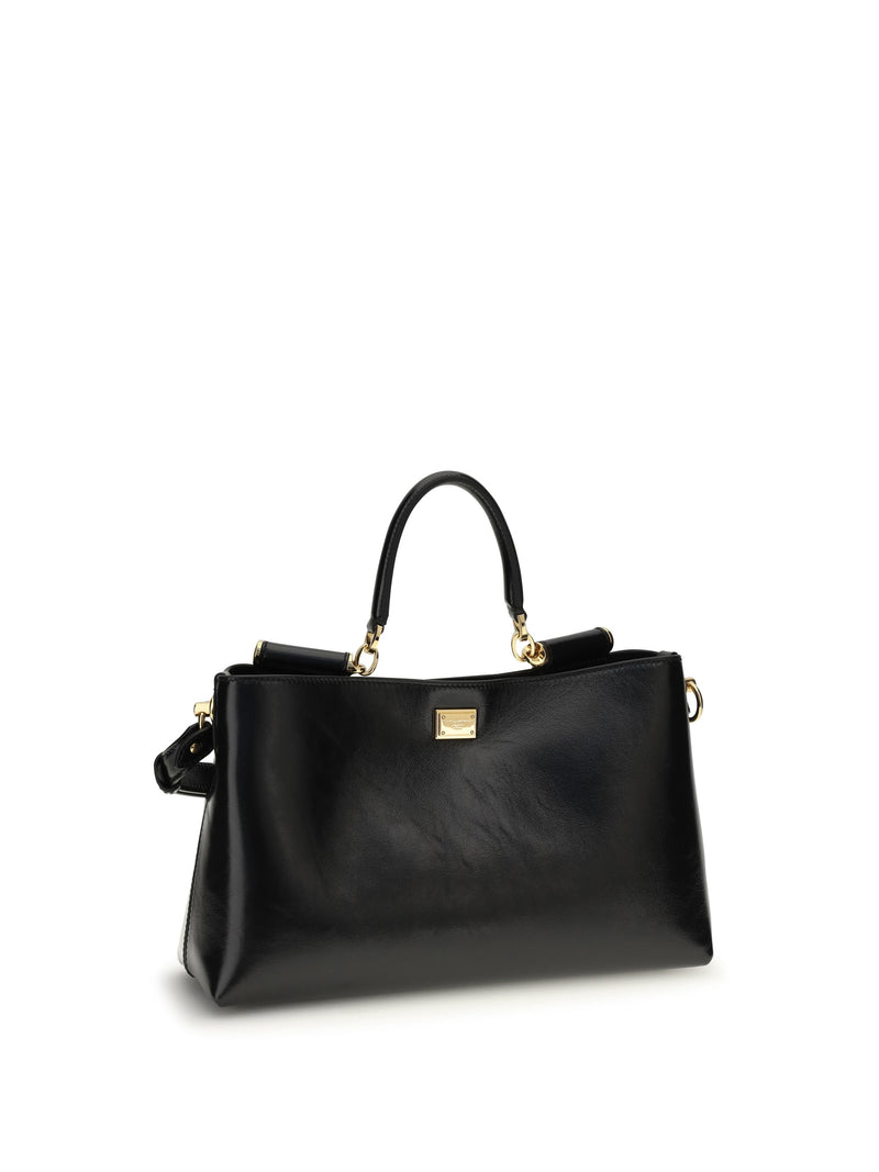 Dolce & Gabbana Vittoria Shoulder Bag — Black Calf Leather