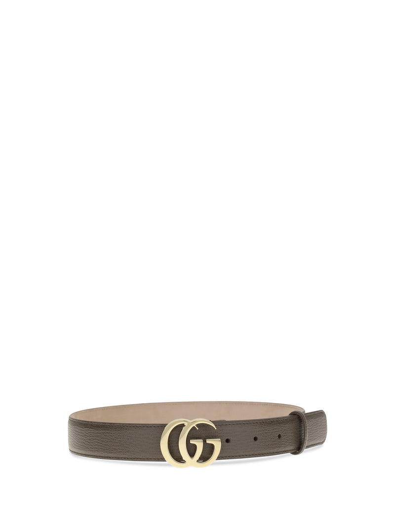 Gucci Gg Logo Leather Belt — Brown Calf Bos Taurus