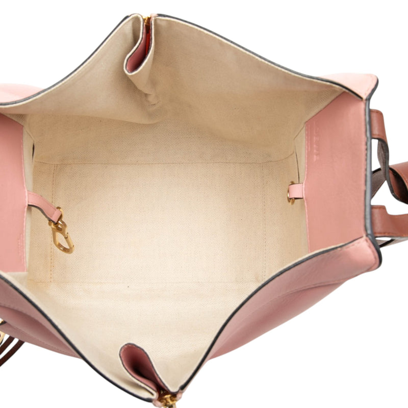 Small Tricolor Leather Hammock Satchel - Image 4