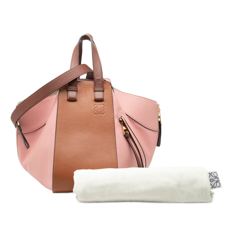 Small Tricolor Leather Hammock Satchel - Image 8
