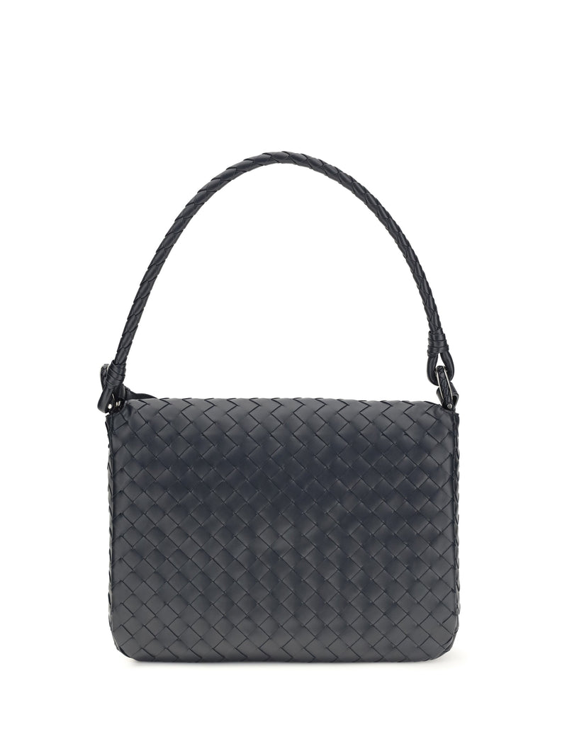 Bottega Veneta Intrecciato Woven Calf Leather Shoulder Bag — Black