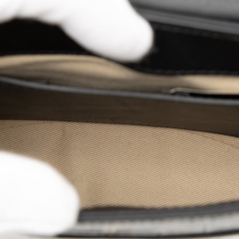 Tricolor Croc Embossed Leather Aby Lock Satchel - Image 4