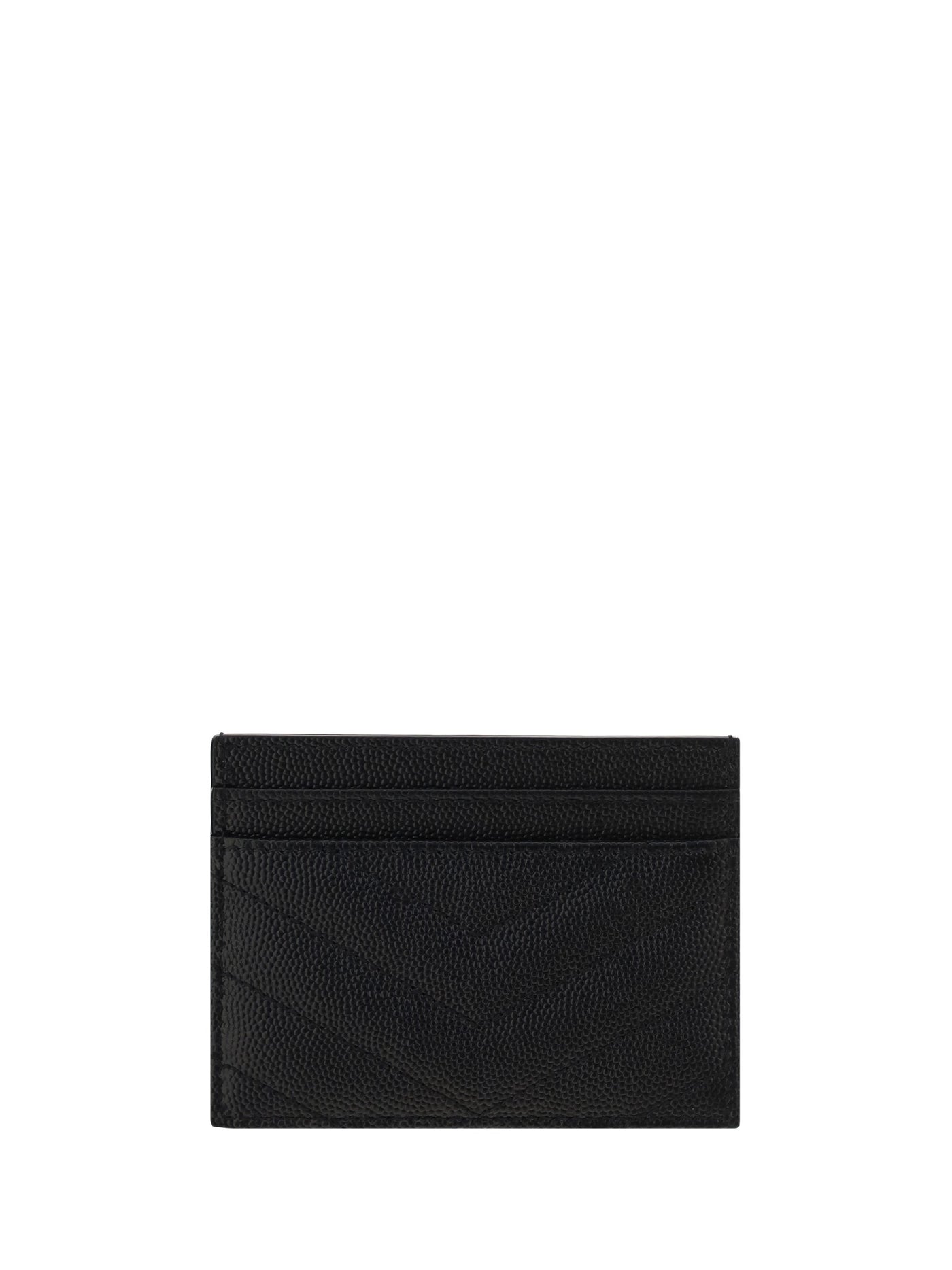 Saint Laurent Quilted Calfskin Card Case — Black Wallets & Purses