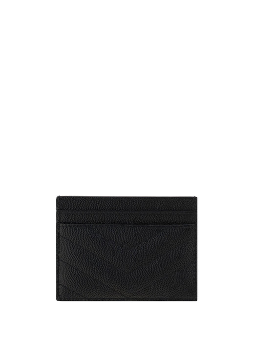 Saint Laurent Quilted Calfskin Card Case — Black Wallets & Purses