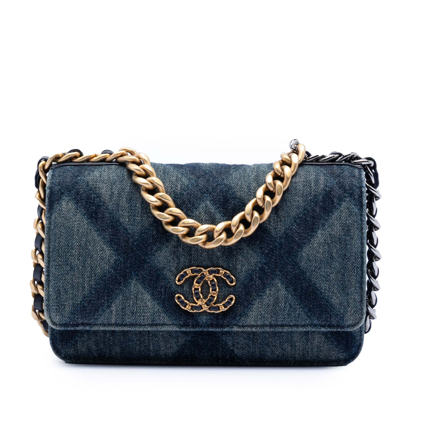 Denim 19 Flap Wallet On Chain - Image 1