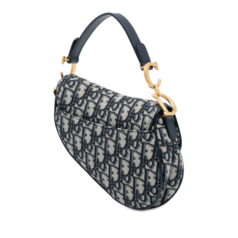 Mini Oblique Canvas Saddle Bag - Image 2