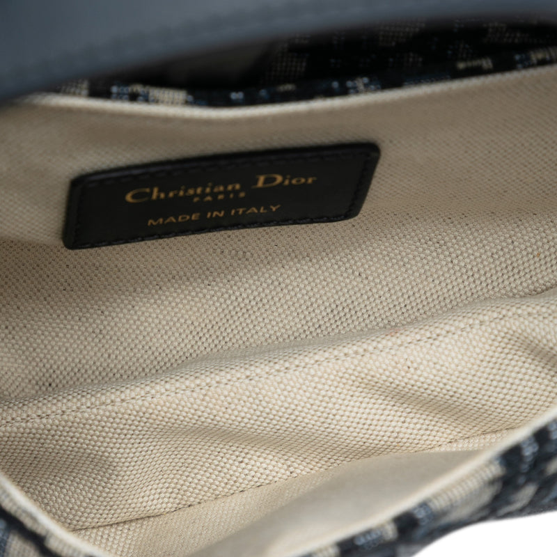 Mini Oblique Canvas Saddle Bag - Image 5