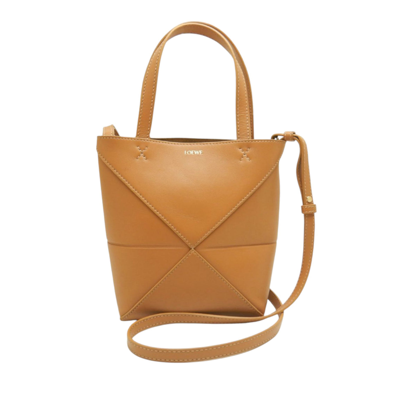 Mini Shiny Calfskin Puzzle Fold Tote - Image 1