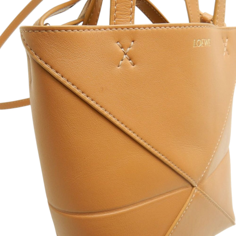 Mini Shiny Calfskin Puzzle Fold Tote - Image 9