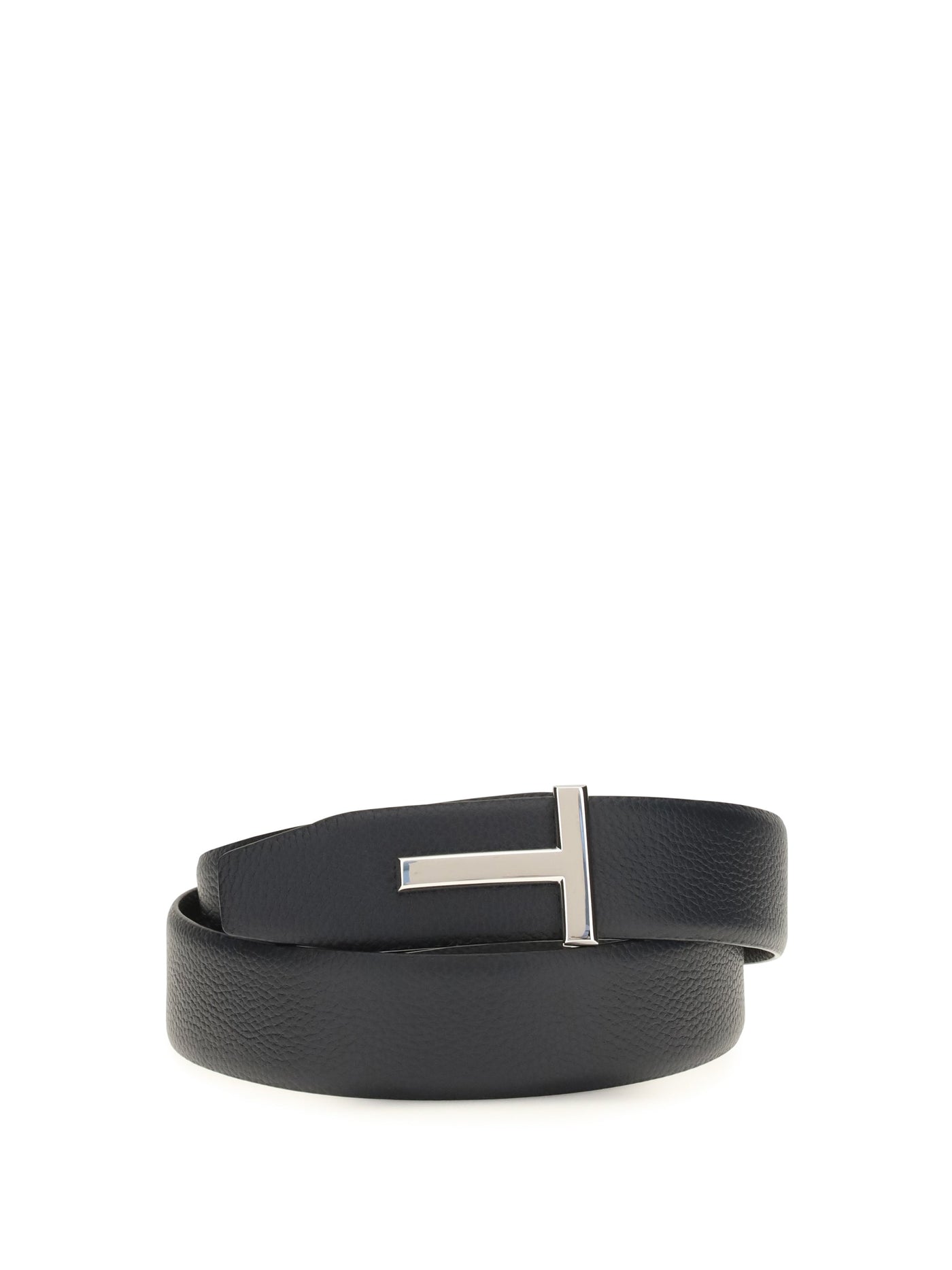 Tom Ford Reversible Calf Leather Belt — Black (bos Taurus)
